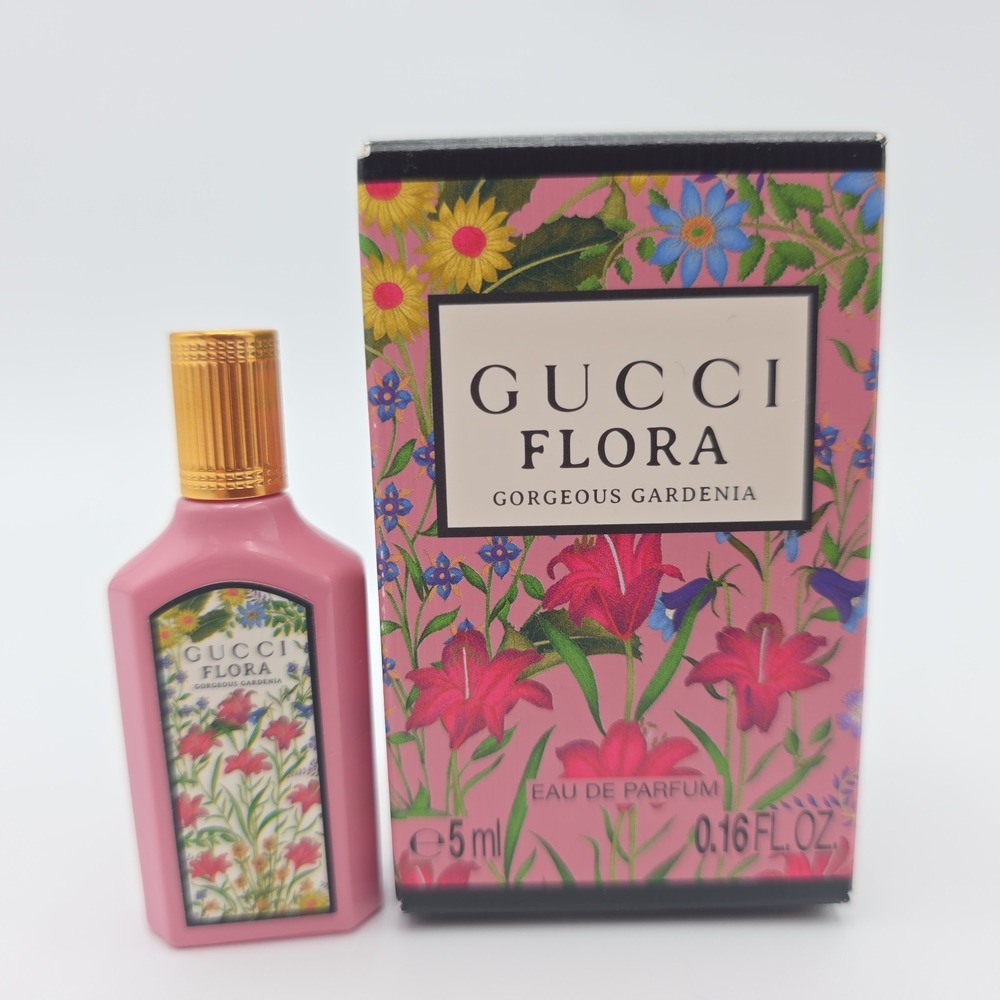 2 Pc Gucci Flora Gorgeous Gardenia 5 ml & Alchemist Garden Parfum Sampler 1.5 ml - Picture 2 of 4